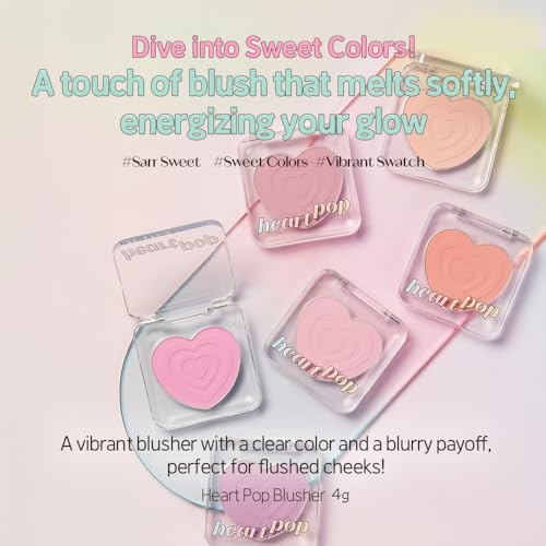 ETUDE [エチュード公式] ハートポップブラッシャー ラブリーフラッペ 4g ハイライター ハイライト チーク ピンク ハート ナチュラル